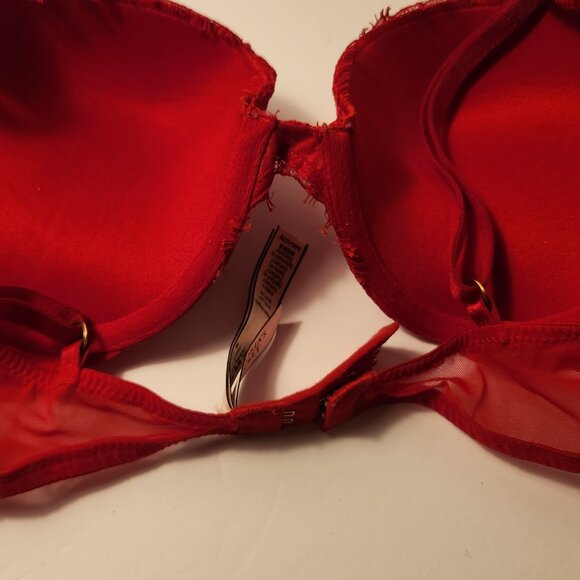 Victoria's Secret Dream Angels Red Lace Underwire Push Up Bra Women Size 34C - Picture 3 of 12